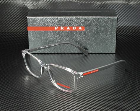 prada red frame designer eyeglasses.